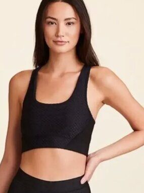Alala Black Textured Racerback Sports Bra